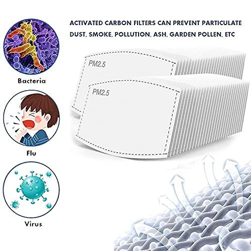 100Pcs Pm2.5 Filters 5 Layers Activated Carbon Filters,Adult For Outdoor Activities Replaceable Anti Haze Filters Breathing Insert #TOP4
