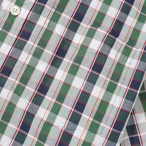 Image of Dubinik Mens Short Sleeve Button Down Shirts Soft Breathable Summer Vintage Regular Fit Lightweight Men's Casual Shirt