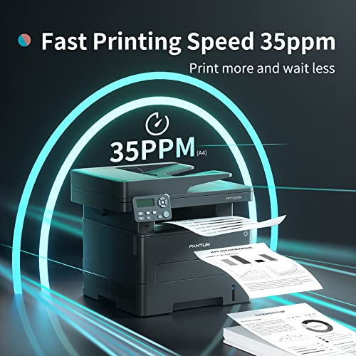 Pantum Wireless All-In-One Multifunction Laser Printer M7102Dw, Print Copy Scan, (Monochrome) Black And White Only, Mobile Printing And Duplex Printing With 50-Sheet Adf, High Speed 35 Ppm #TOP1