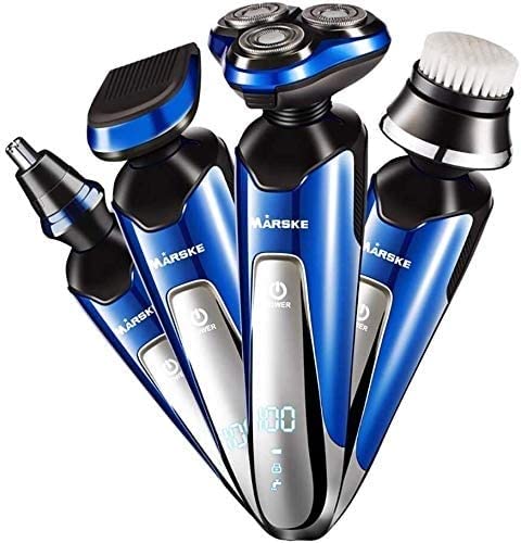 Beard Trimmer Hair Cutting Kits Anti-Slip and Waterproof Professional Rechargeable Beard Trimmer Rotatable 4 in 1 Body Groomer
