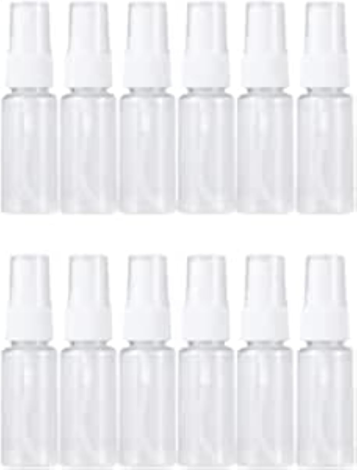 ECVV Plastic Spray Bottles,Plastic Spray Clear Empty Fine Mist Plastic Mini Travel Bottle Set Bottles Refillable Liquid Containers 50ml (2oz) (12PACK)