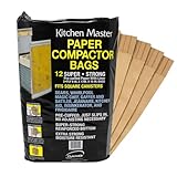 Kitchen Master Super Strong Compactor Bags (12 Pack) | Precuffed, Garbage...