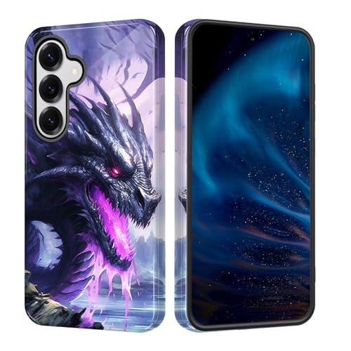 ZQLPLZR for Samsung Galaxy S26 FE Case,Shockproof Rugged Dual Layer Protective Cover with Raised Edge for Screen & Camera, Slim Durable Phone Case,Dragon Fantasy