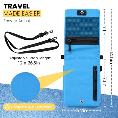 RFID Blocking Passport Holder for Travel Women Wallet Suit Single & Couples, Travel Essentials Neck Wallet with Adjustable Strap and Multi-Pocket Document Organizer Men for International Travelers by GANDATA - Used condition - Image 4