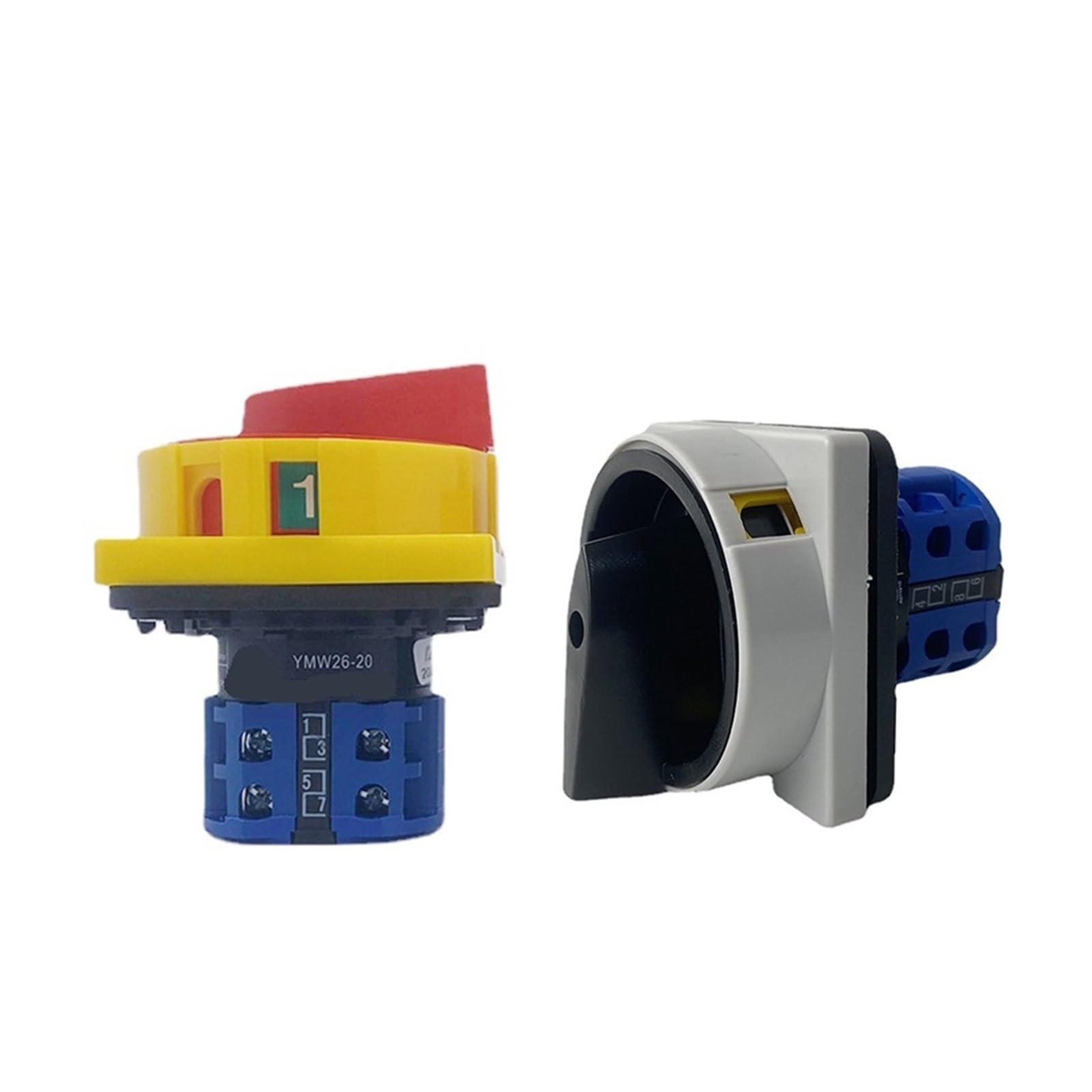 VSPPJYFG 690V 20A Padlock Rotary Cam Switch with Big Plate Off-ON 2 Position 4 Poles 8 Terminals Main Selector Emergency Stop LW26-20/2GS