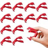 DOERDO Food Finger Tongs Eating Tongs Guards Finger Protector Covers for Kitchen Dinner Utensil Accessories, 12pcs, Red