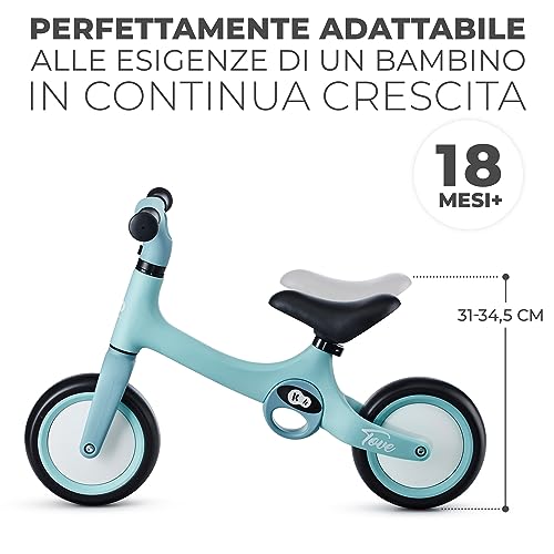 Kk Kinderkraft Tove Bicicletta Bambini Da 1,5 Anni, Bici Senza Pedali, Design Sportivo, Regolazione Della Sella, Bloccasterzo, Montaggio Facile, Struttura Leggera - 2 Kg, Verde - 3