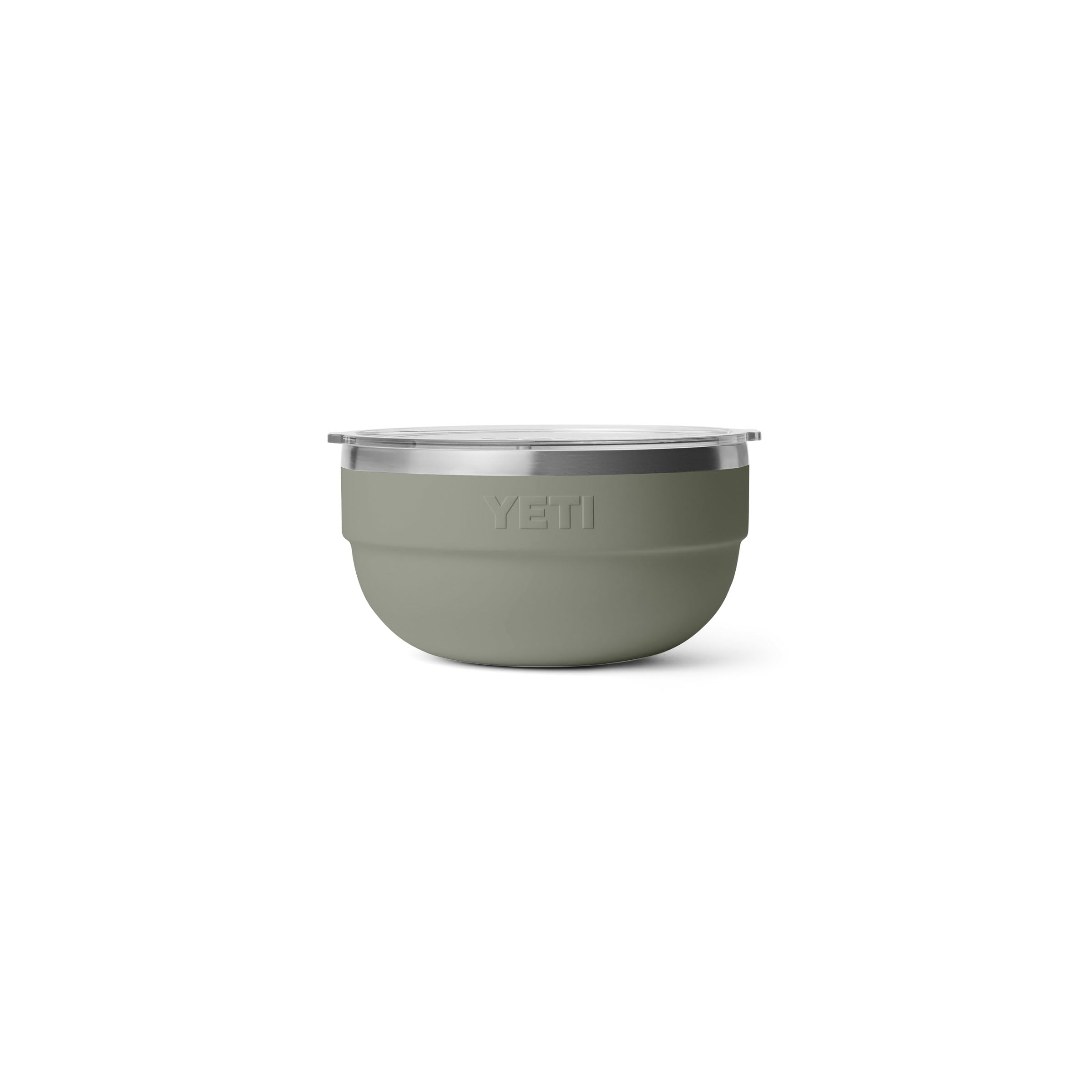 YETI Rambler Bowls, Vacuum Insulated, Stackable and Nestable Stainless Steel Bowl with Lid, 1 Quart, Pampa Green