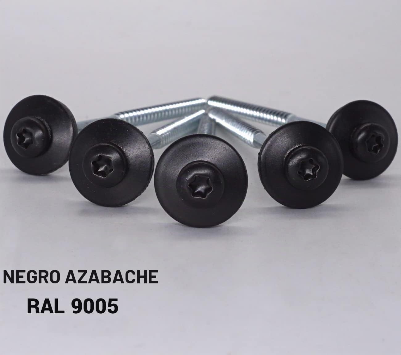 SKIR'CO (170 piezas) Tornillos de madera pintados de 5,0 x 80 mm con arandelas EPDM, tornillos para techos (negro azabache RAL 9005)