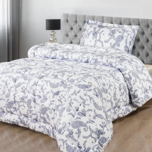 Utopia Bedding Twin Comforter Set Kids (Paisley Navy) With 1 Pillow Sham - Bedding Comforter Sets - Down Alternative Comforter - Soft And Comfortable - Machine Washable #TOP4