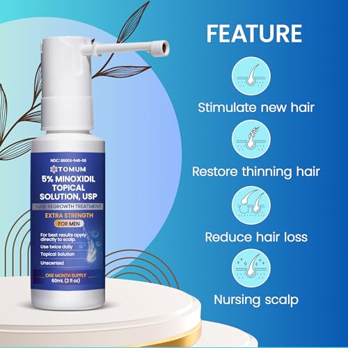 Men's 5% Minoxidil Hair Growth: Extra Strength Minoxidil Spray Hair Regrowth Treatment Serum Stop Hair Thinning and Hair Loss For Stronger Thicker Longer Hair Made in USA 60ml - Image 4