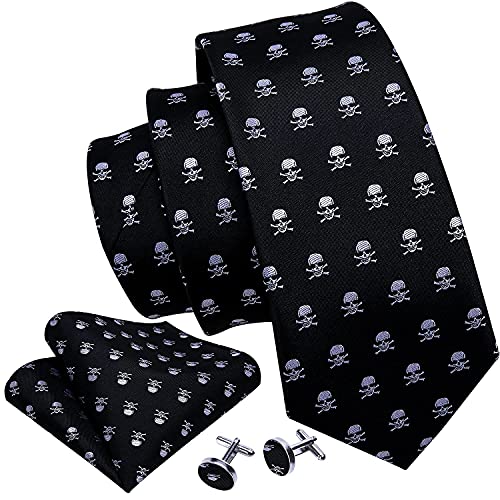 Image of Barry.Wang Fun Animal Ties for Men Designer Handkerchief Cufflink WOVEN Casual Necktie Set Festival