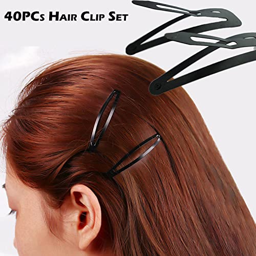 Stadux 40 Pcs Metal Snap Hair Clips Black 2 Inch Barrettes For Women Toddler Girls Hair Accessories #TOP2
