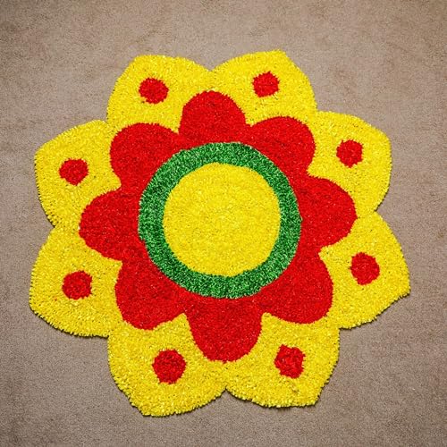 Desi Favors Resham Rangoli Mat - Decorative Handmade Diwali, Home