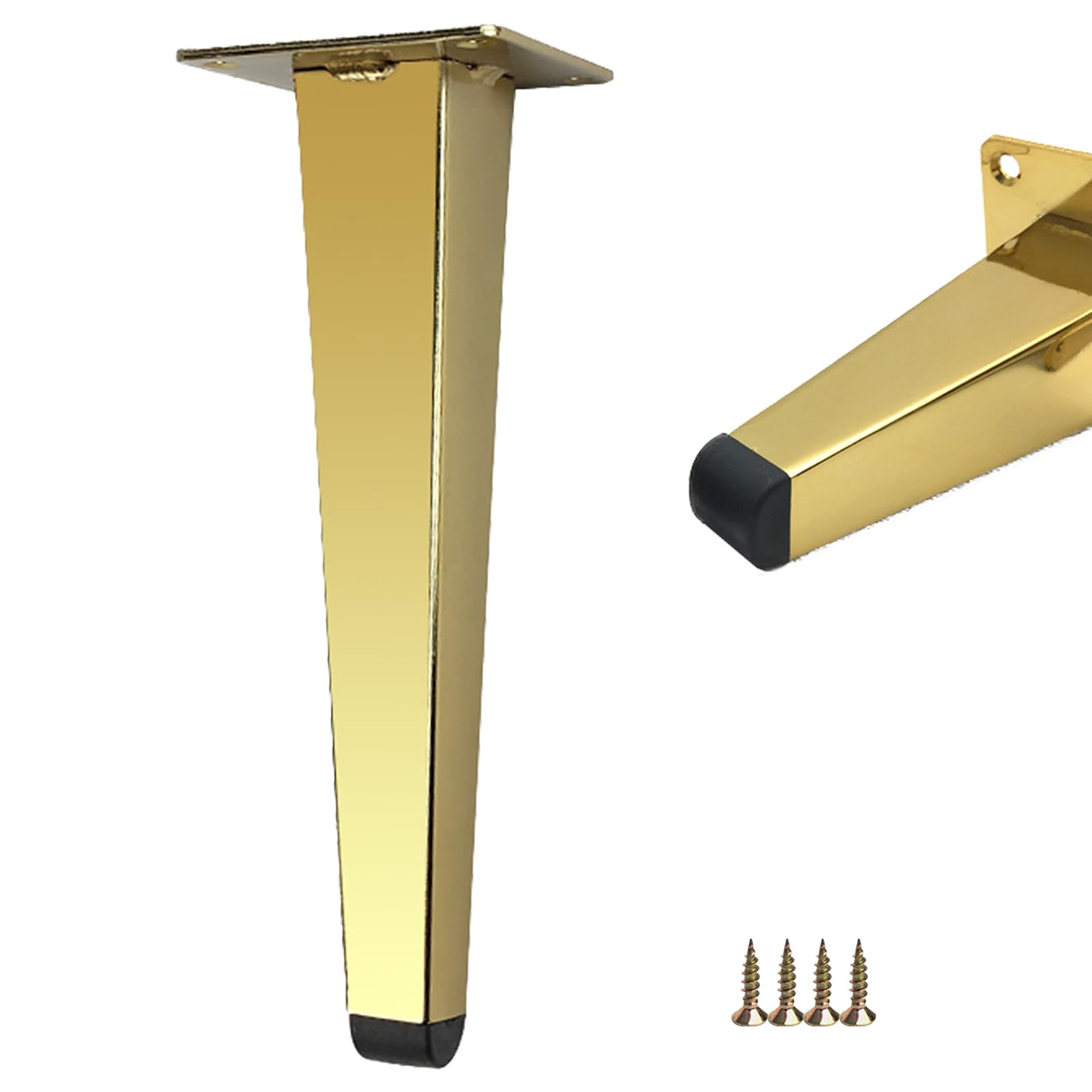 Generico Gambe per Mobili Piedini per Tavolo Conici da 20 cm 4 Pezzi Supporto per Superficie Galvanica in Ferro Dorato Altezza Piedini per Divano: 13-20 cm Piedini per Mobile da 20 cm/7,9"