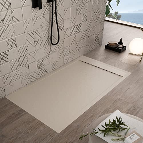 Olimpo Docce - Piatto Doccia In Marmoresina Crema Effetto Pietra Cemento Prestige - 80X170 - 4