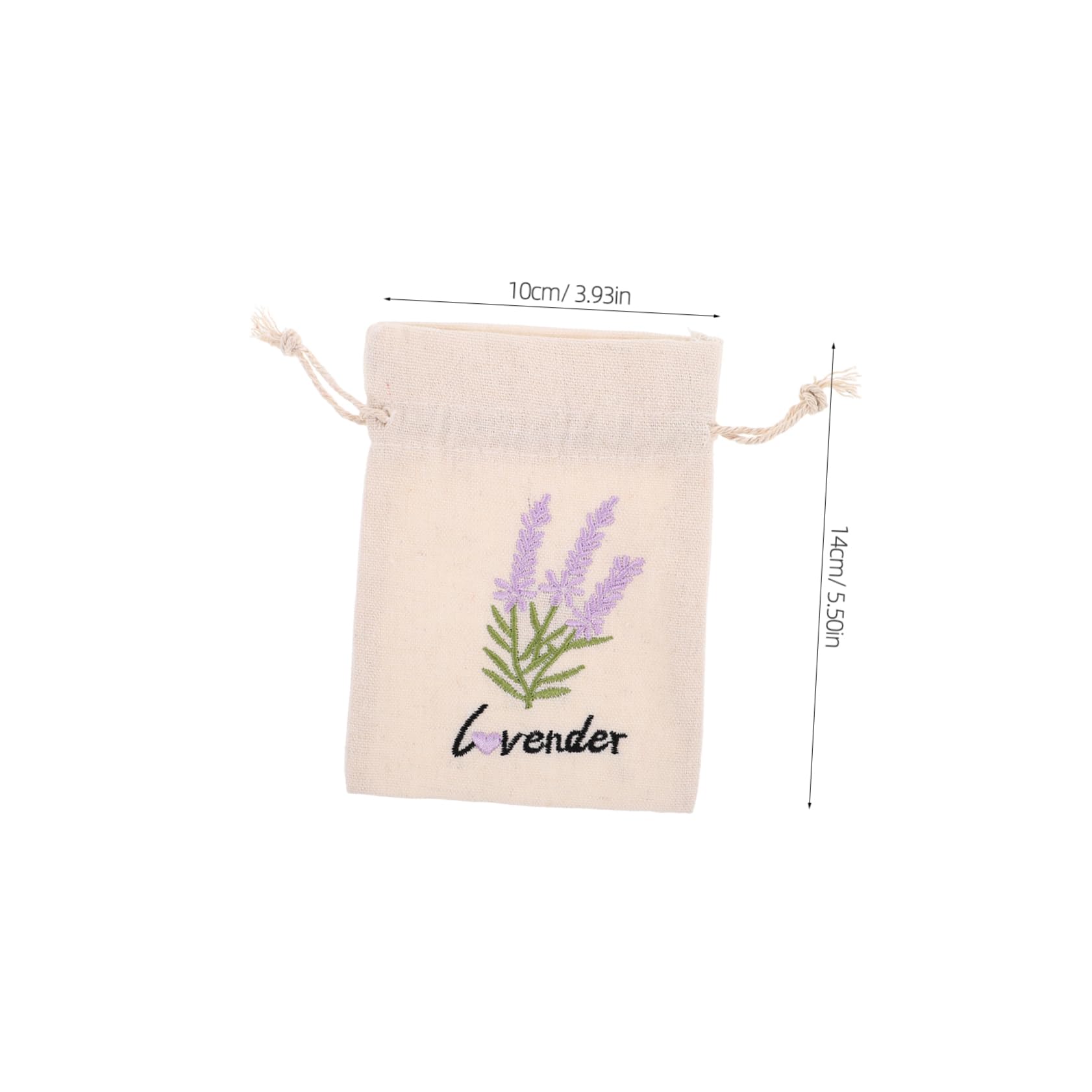 TOVINANNA 10pcs Embroidered Lavender Sachet Bags Cotton Canvas Drawstring Pouches for Jewelry Storage Packaging and Home Fragrance Versatile