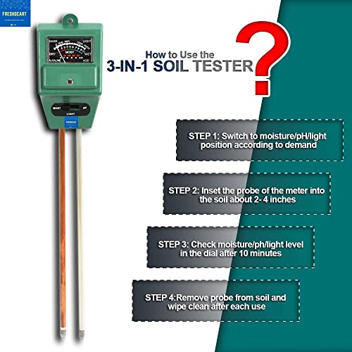 FreshDcart 3-in-1 pH Meter for Soil Testing – Digital Soil Tester with Moisture Sensor and Light Meter for Plants, Accurate Ph Meter for Agriculture, Healthy Growth, and Easy Indoor Outdoor Use - Image 5