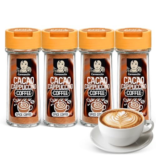 Sazonador Cacao Cappuccino Carmencita, Cacao para cafe, Mezcla de especias con cacao con la que preparar una reconfortante Cappuccino, Sin Gluten, Contiene 4 unidades de 39 g