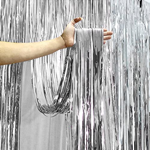 4 Pezzi Tende Metalliche Tinsel Foil Tende a