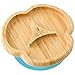 Bambus-Babyteller mit Saugnapf - Saugnapf-Teller für Kinder und Kleinkinder, ungiftiger, natürlicher Bambus-Teller für Babynahrung, der kühl bleibt, für Baby-geführte Entwöhnung