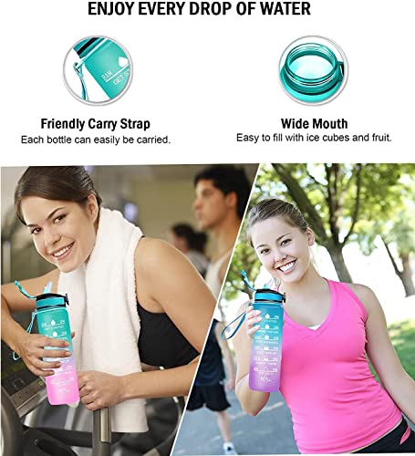 Image of ZUDELLA Silicone Water Bottle-1 Litre Motivational Time Marker-Leak Proof Durable BPA-Free Non=Toxic Water Bottle=(Pack of 1 Multicolor)