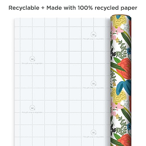 image for Hallmark Recycled Wrapping Paper with Cutlines on Reverse (3 Rolls: 60