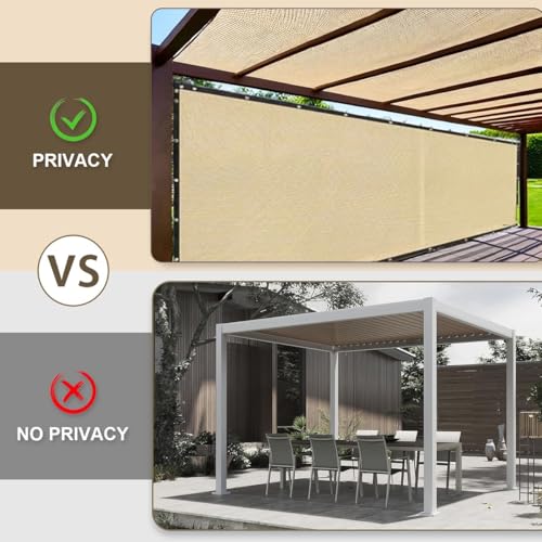 Filet d'ombrage pour terrasse et jardin abri sable 4x6 m - 6
