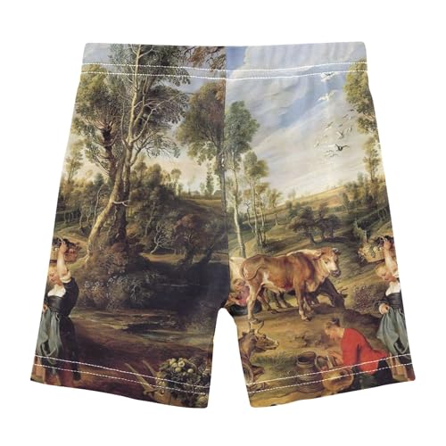 Cotton Under Dress Cute Art Peter Paul Rubens Painting Field Landscape Toddler Girl Biker 4t Summer Clothes2