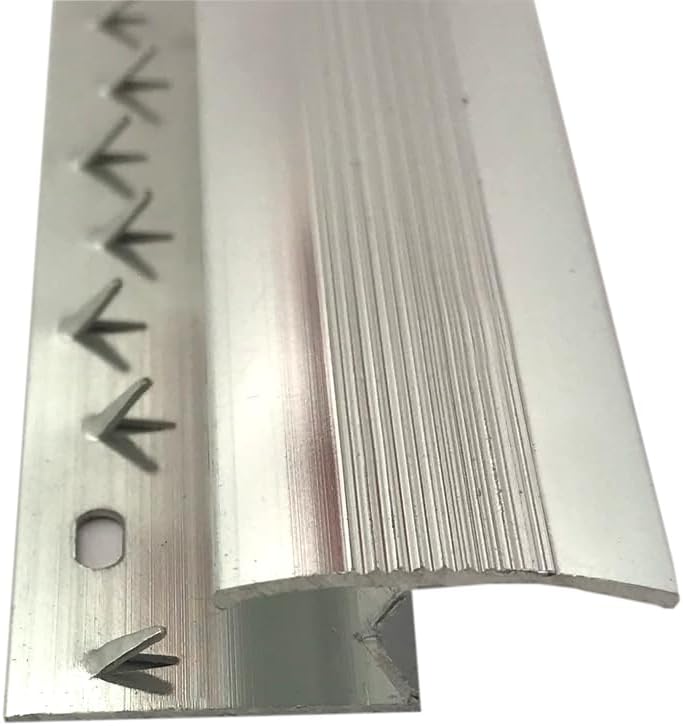 Basic Range - Carpet to Tile Threshold Strip - Silver - Joining Carpets to Laminate, Wood or Tile Flooring - Door Bar Trim by FloorPro (Silver)