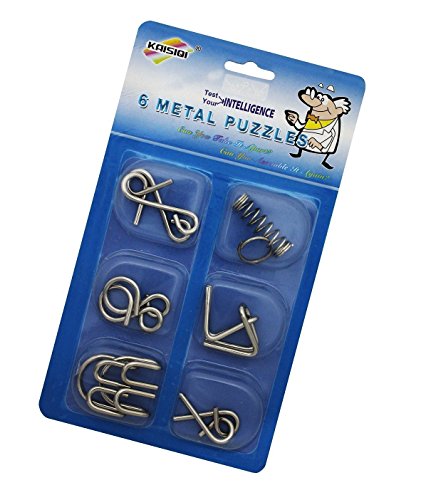 Image of Magicwand Stainless Steel Metallic Intellectual Puzzles for All Age Groups【Pack of 1】【6Pcs Puzzles Model 】