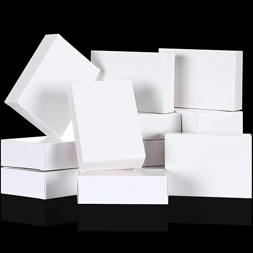 Miniatura 8 de Gersoniel 100 piezas de cajas de jabón kraft para envasado de jabón casero, suministros para fiestas, regalos y envoltorios, 9,7 x 7,1 x 3 cm Blanco