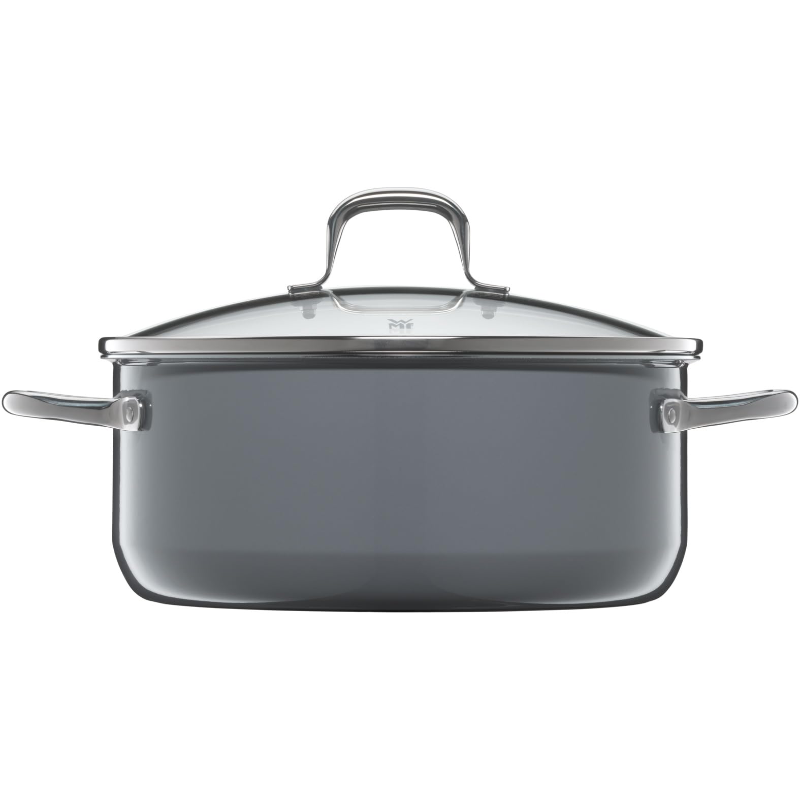 WMF Fusiontec Essential Kochtopf groß, 20 cm, Glasdeckel, Bratentopf Induktion, 2,4l, High-Tech Keramik, kratzfest, unbeschichtet, grau, Made in Germany
