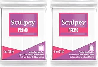 Premo Sculpey Light-Weight Professional Crafting Clay, White, 2oz (Pack of 2)