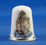 PORCELAINE FINE à collectionner Dé à Coudre priant les mains