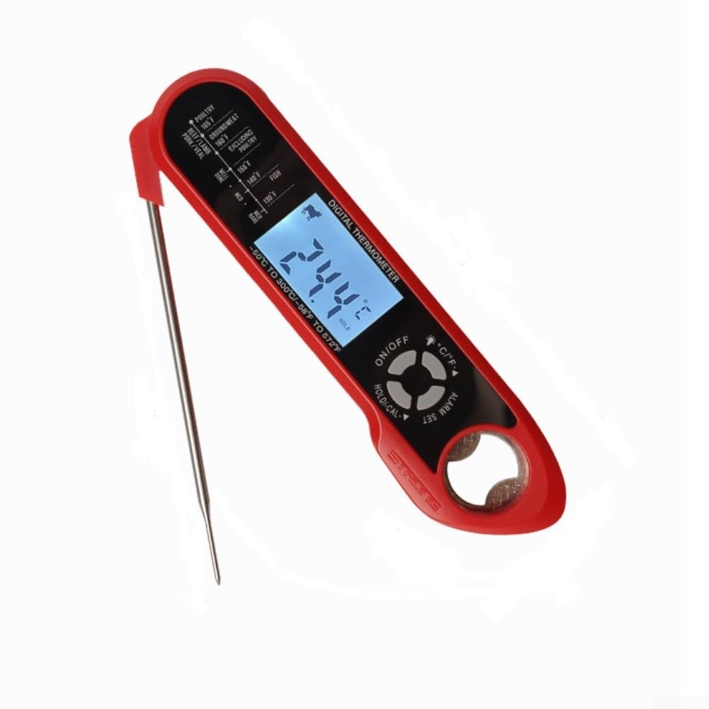 Digital Cooking Thermometer with Two Ultra-Thin Food Safe Stainless Steel Probes, Instant-Accurate Readings, Backlit Display, Alarm Function, Wide -50°C to 300°C Range for BBQ and Roasting