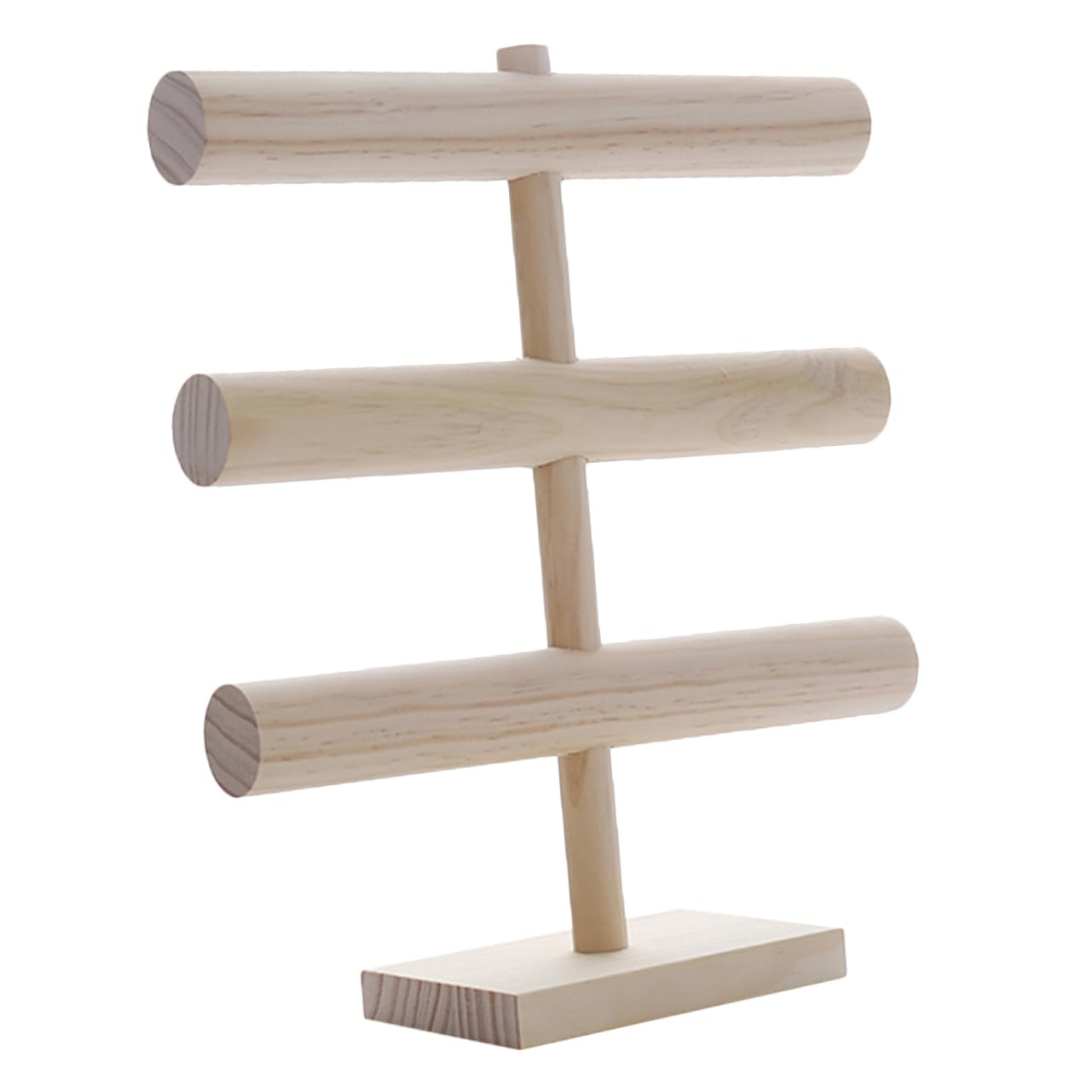 BESPORTBLE Espositore Gioielli Legno Massello Tre Porta Bracciali Orologi e Collane Organizer da Tavolo con Base Antiscivolo per Casa e Negozio