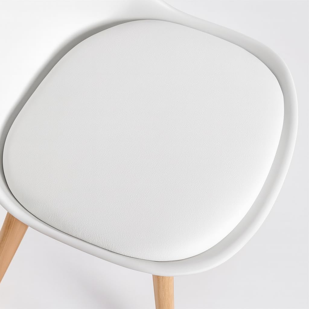 T-LoVendo Pack de 4 Sillas Comedor Nórdico, Sillas de Cocina Nórdicas con Patas de Madera Maciza de Haya y Asiento Acolchado y Tapizado, Respaldo Ergonómico