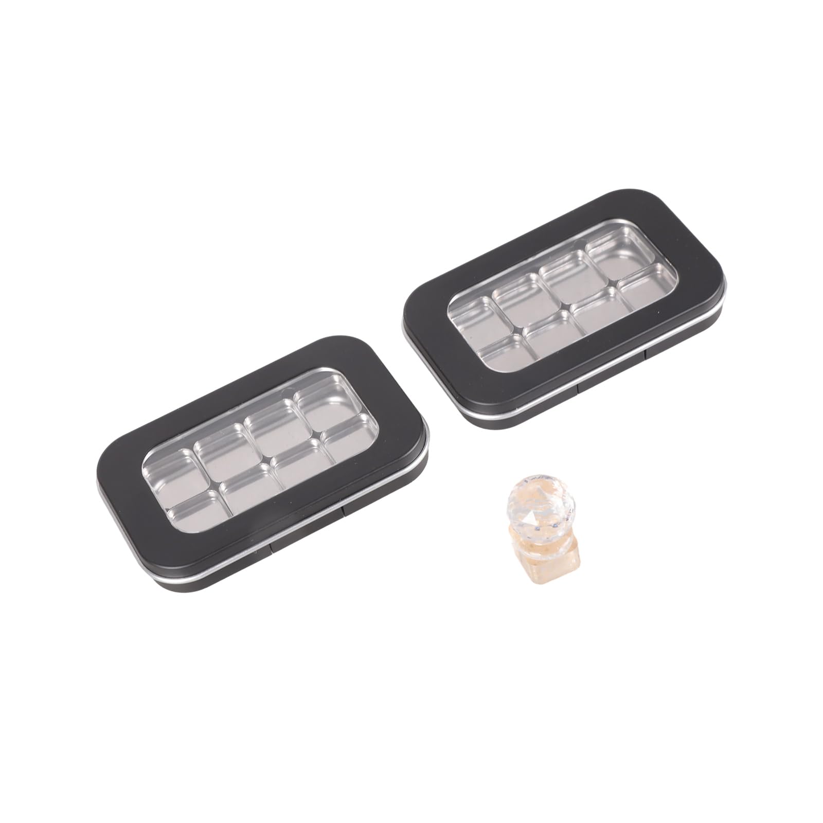 HENYGEN Sturdy Blushes Highlighter Holder with Pressing Stamp for Personalize Makeup Arrangement Makeup Storage Box