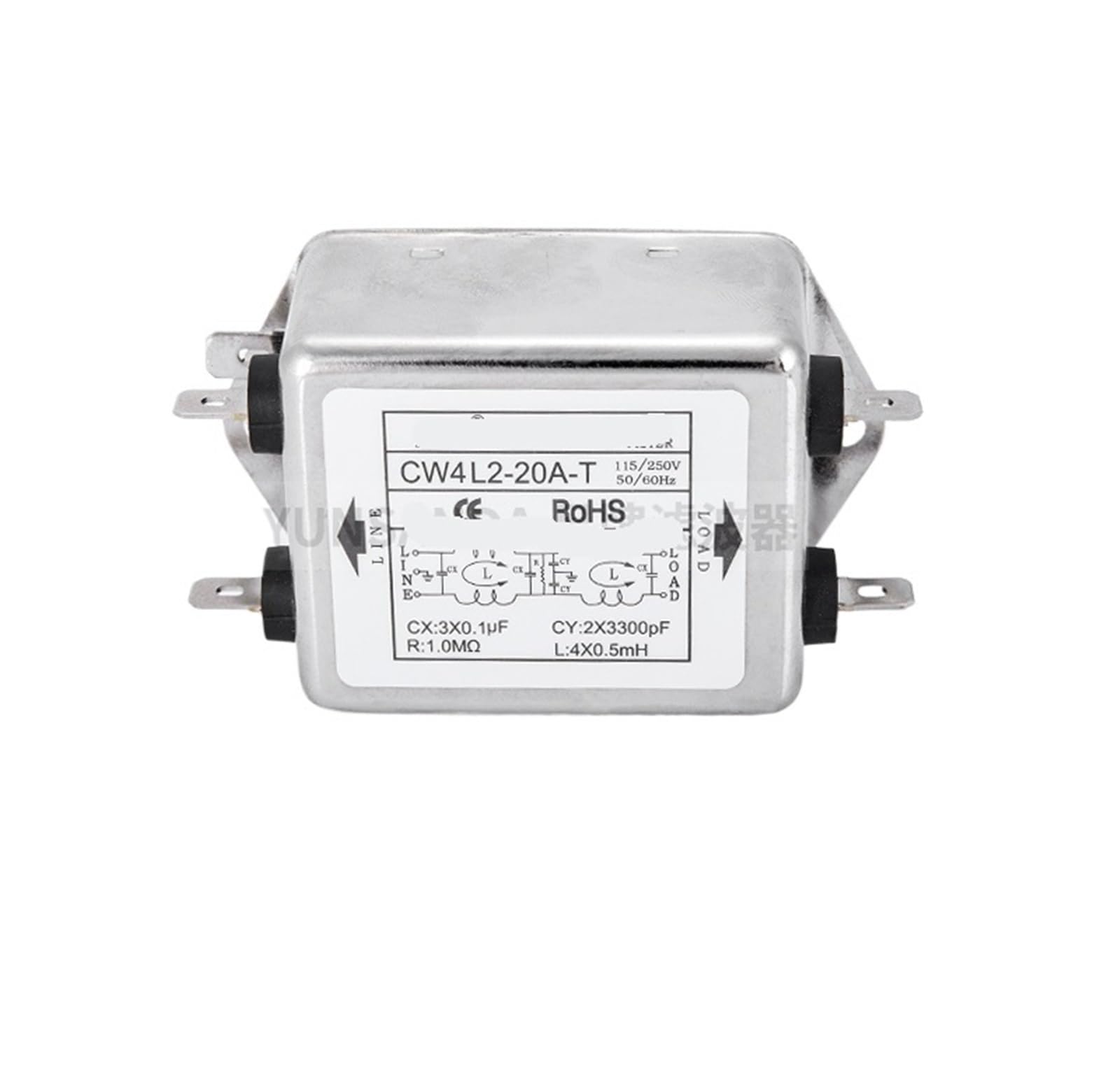 Filtre d'alimentation CW4L2-10A-T double étage secteur 220V