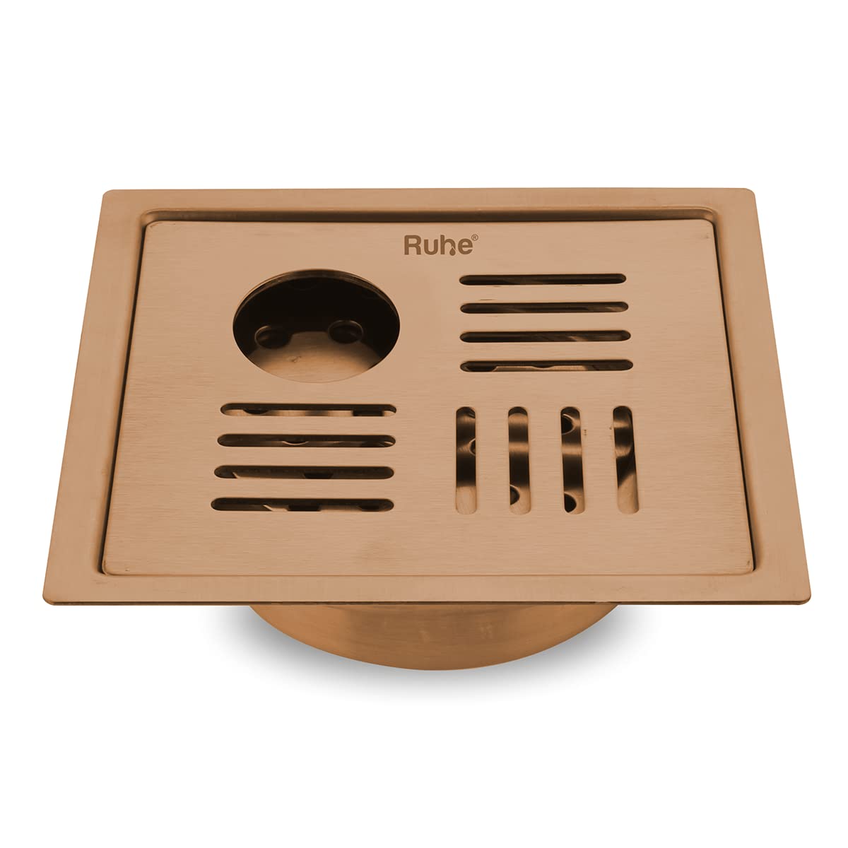 Ruhe® Ruby Square Flat Cut Floor Drain with Hole | Antique Copper PVD| 304 Stainless Steel Drain Channel | 5 x 5 Inches Waste Water Floor Drain | Drain Channel with Stainless Steel Trap (B0C153JNTR) Amazon Price History, Amazon Price Tracker