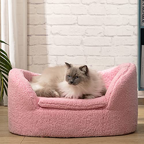 Hollypet JPHP-SF-PK Cat Sofa Couch, Pet Sofa For Cats And Small Dogs, Sherpa Fleece Cat Sleeping Bed thumb #2