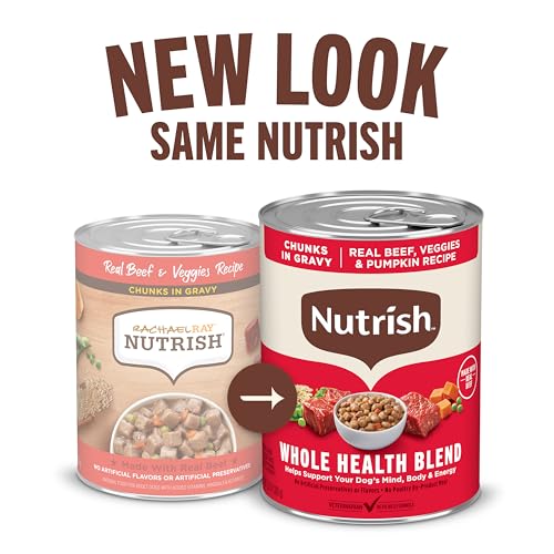 Nutrish Real Beef & Pumpkin Recipe Whole Health Blend Premium Paté Wet Dog Food, 13 oz. Can, Packaging May Vary (Rachael Ray) - image 2