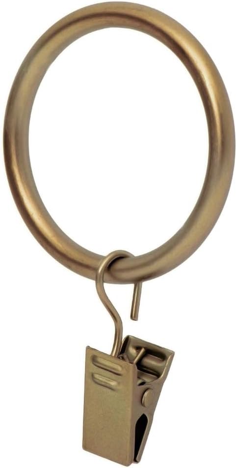 Ivilon Drapery Curtain Clip Rings - Clips Ring for Panels 1.7", Set of 14 Warm Gold