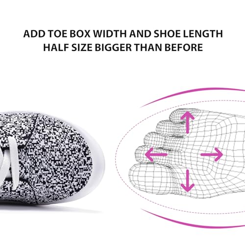 Image of Women's Barefoot Slip-On Sneakers, Slightly Roomy Toe Box, Arch Support Breathable Mesh Walking Loafers with No-Tie Elastic Laces, Non-Slip for All-Day Wear | Size Up Half Size for Wide Feet & High Instep