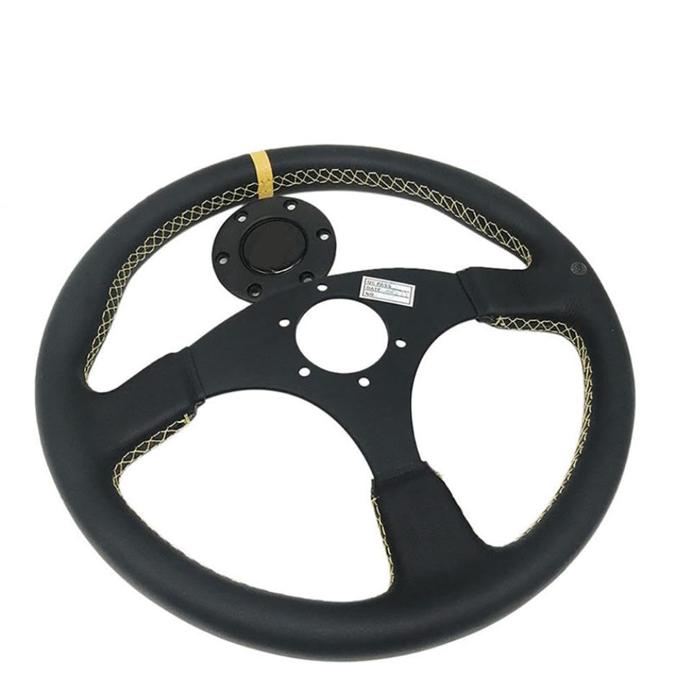Volant 14 pouces 350MM universel pour voiture de rallye de course JDM en cuir Compatible avec la dérive
