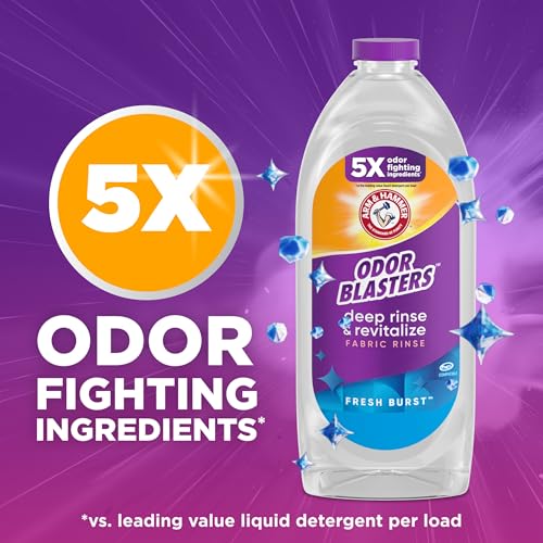 ARM & HAMMER Odor Blasters Deep Rinse and Revitalize Fabric Rinse, Laundry Additive, Eliminates Sweat and Musty Odors, Fresh Burst Scent, 50 fl oz - Image 3
