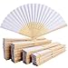 Produktbild BETESSIN 24 STK Papier Handfächer Set faltbar Fächer Klappfächer Chinesisch Papierfächer Hochzeit Party Taschenfächer Hand Fan Wedding (Weiß)