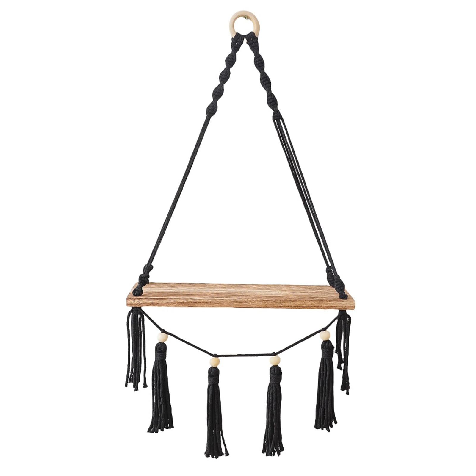 Elnwnnkc Handwoven Wall Plantpot Hanger Decorative Hanging Storage Holder Decorative Tassels Wall Shelf for Plant Pots Handwoven Storage Rack