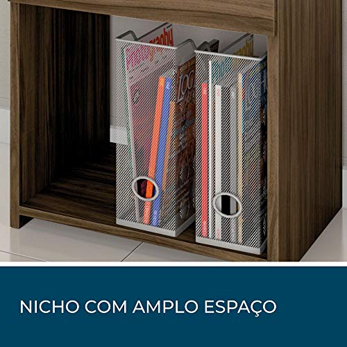 Mesa Escrivaninha Office 2 Gavetas Nogal Notável Móveis